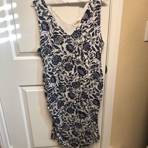 Motherhood Maternity floral navy and white dress